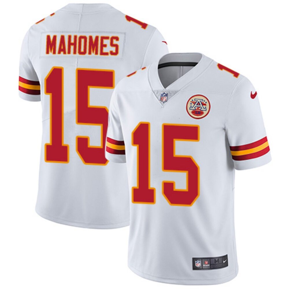 PATRICK MAHOMES 15 - KANSAS CITY CHIEFS WHITE STITCHED FOOTBALL JERSEY